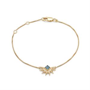 Rachel Jackson London Electric Goddess Blue Topaz Gold Bracelet